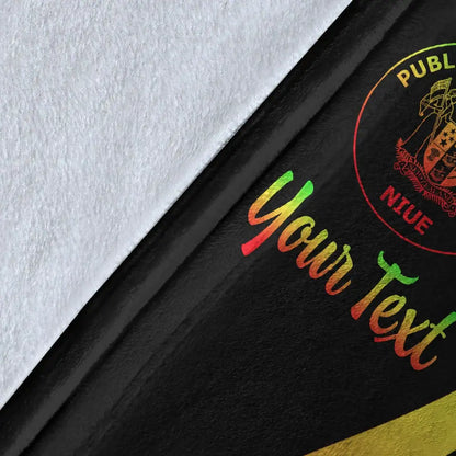 Niue Custom Personalised Premium Blanket - Reggae Polynesian Tentacle Tribal Pattern