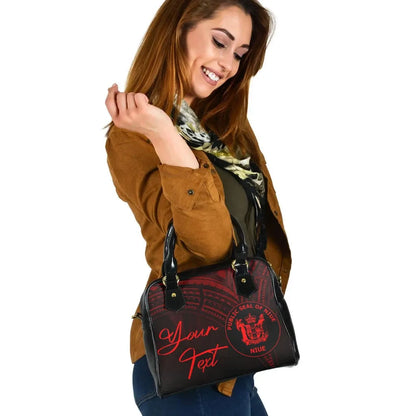 Niue Custom Personalised Shoulder Handbag - Cross Style Red Color