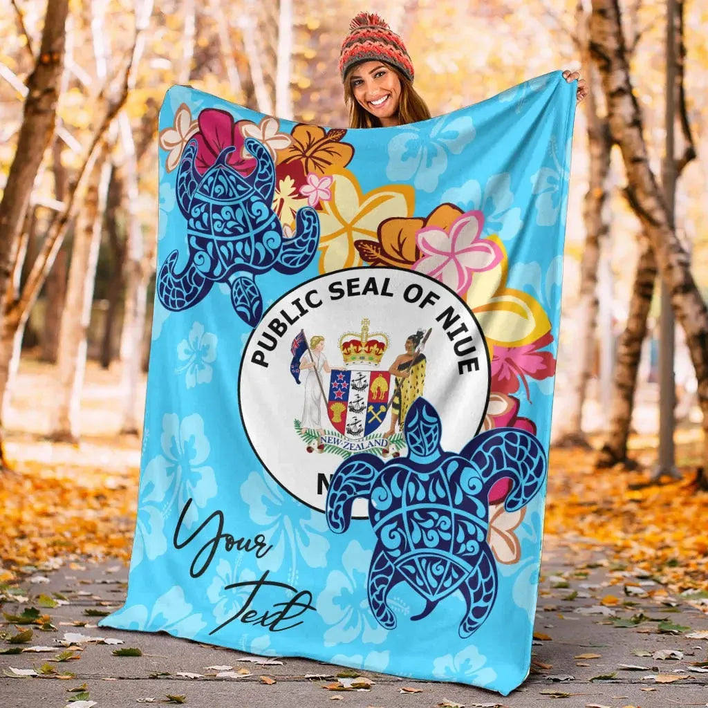 Niue Custom Personalised Premium Blanket - Tropical Style