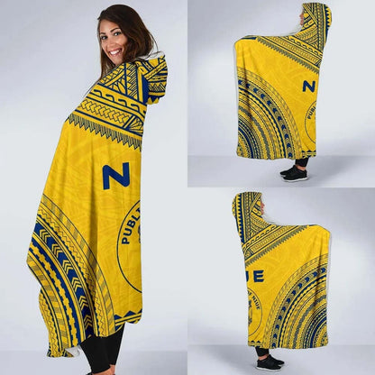 Niue Flag Polynesian Chief Hooded Blanket