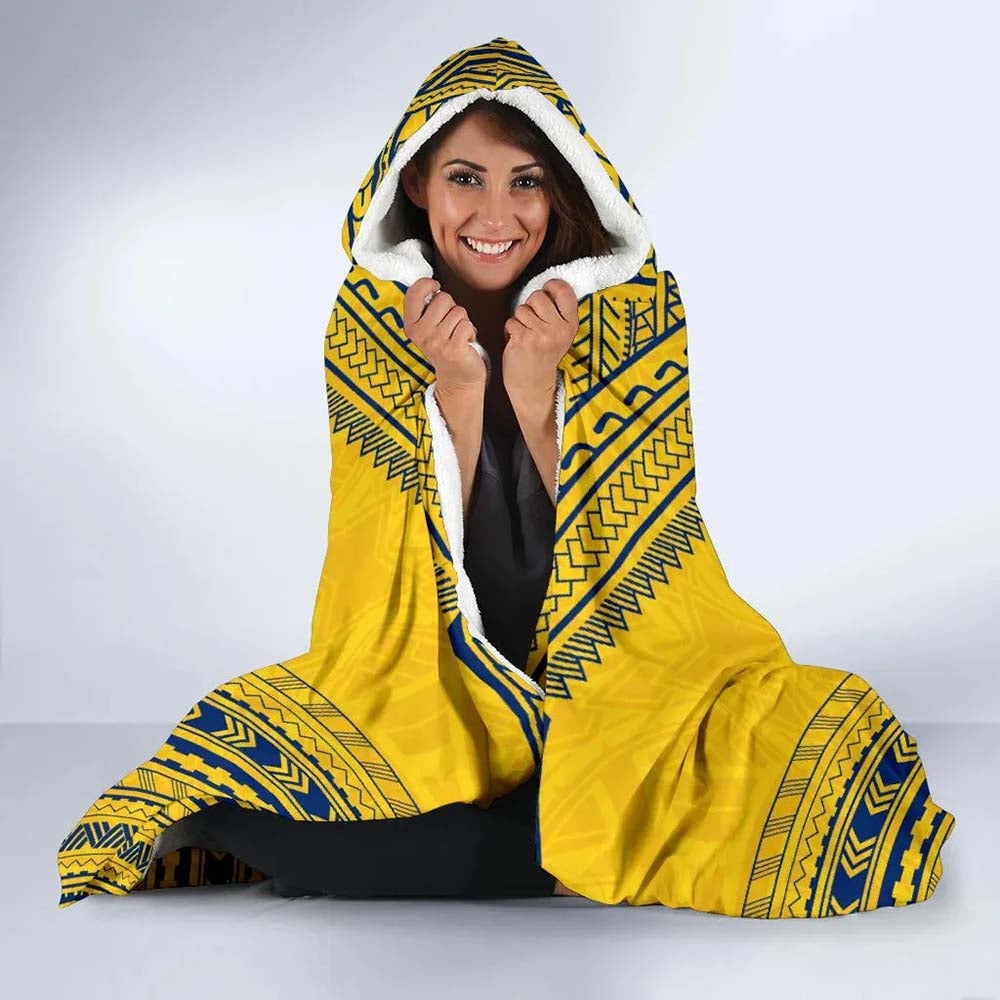 Niue Flag Polynesian Chief Hooded Blanket