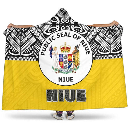 Niue Hooded Blanket - Polynesian Design