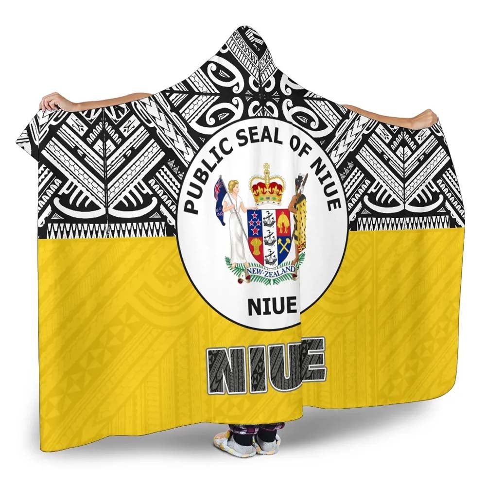 Niue Hooded Blanket - Polynesian Design