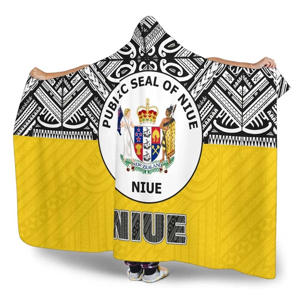 Niue Hooded Blanket - Polynesian Design