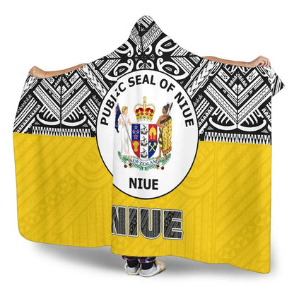 Niue Hooded Blanket - Polynesian Design