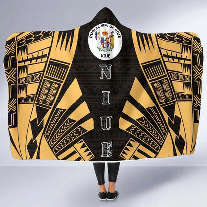 Niue Hooded Blanket - Polynesian Tattoo Gold