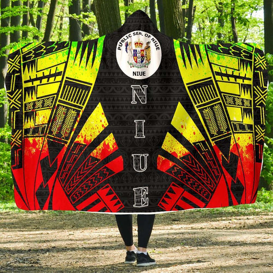 Niue Hooded Blanket - Polynesian Tattoo Reggae