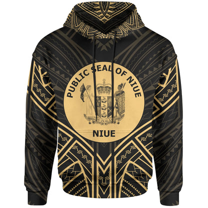Niue Hoodie - Niue Seal Gold Tribal Patterns