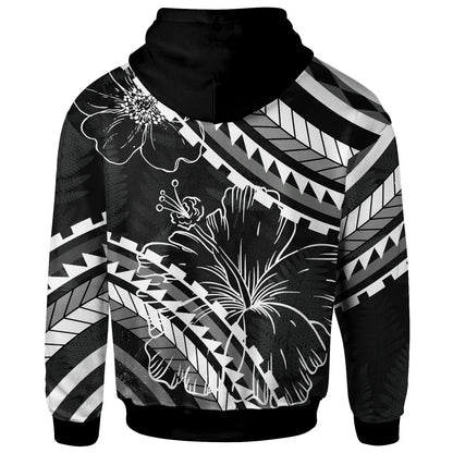 Niue Hoodie -  Palm Leaf Texture Black