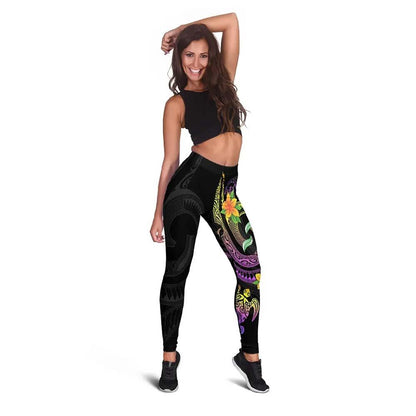 Niue Legging - Plumeria Flowers with Spiral Patterns