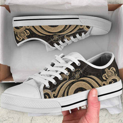 Niue Low Top Canvas Shoes - Gold Tentacle Turtle