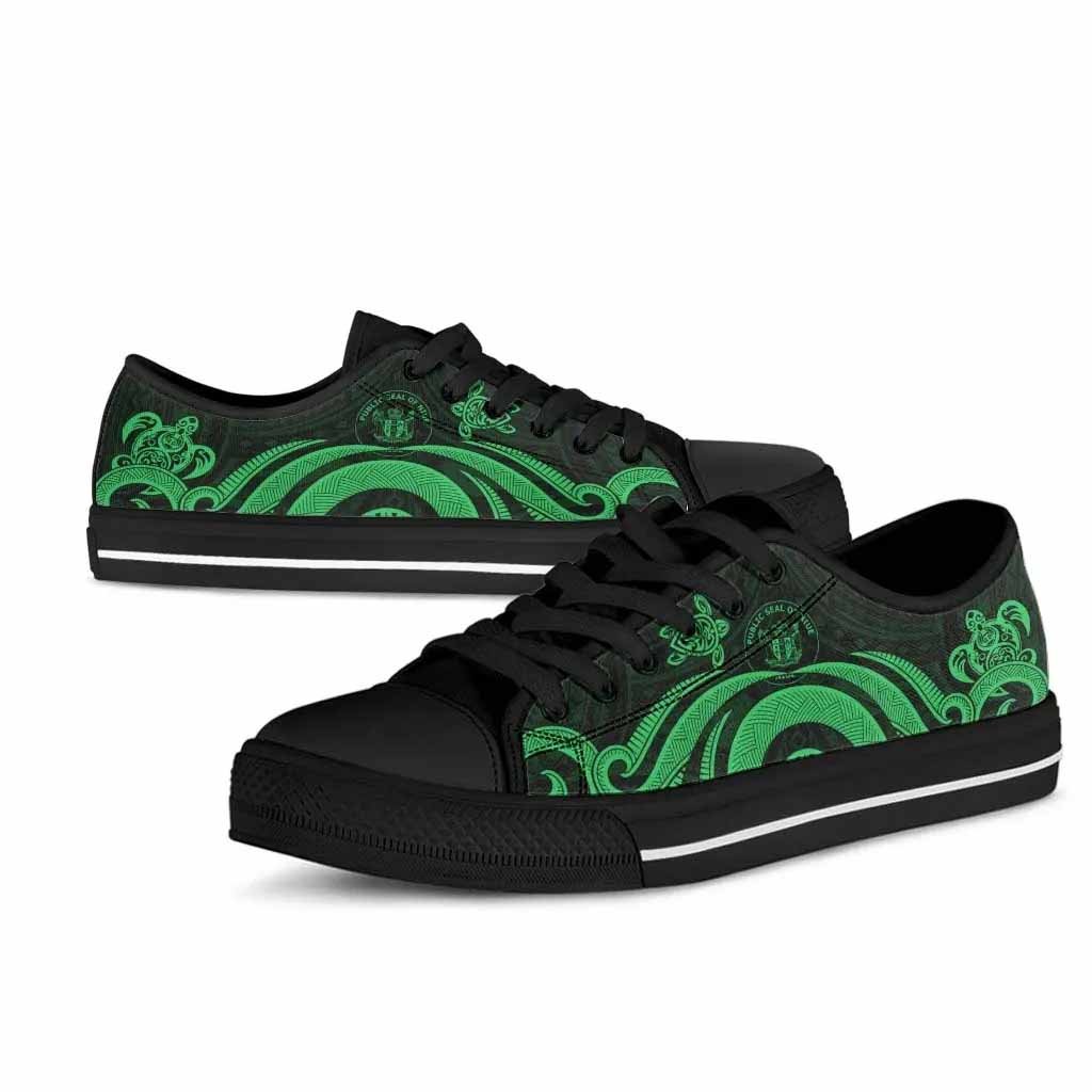 Niue Low Top Canvas Shoes - Green Tentacle Turtle