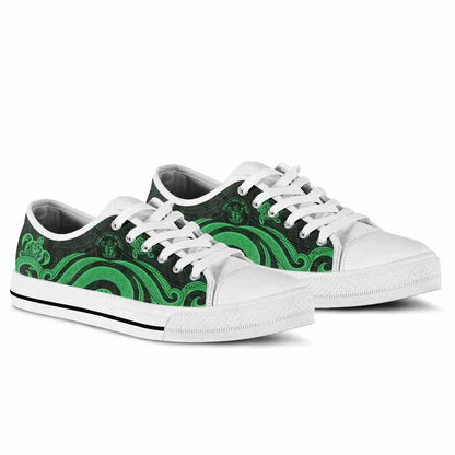 Niue Low Top Canvas Shoes - Green Tentacle Turtle