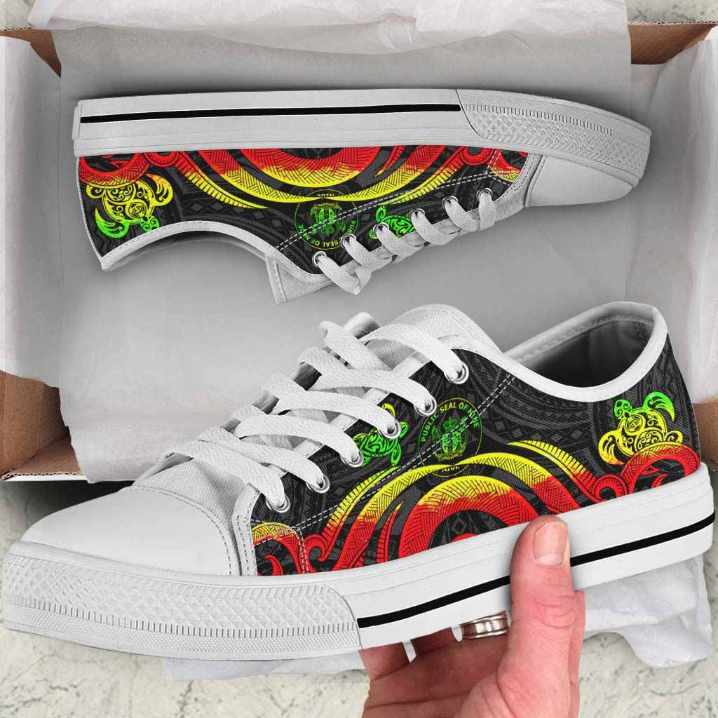 Niue Low Top Canvas Shoes - Reggae Tentacle Turtle