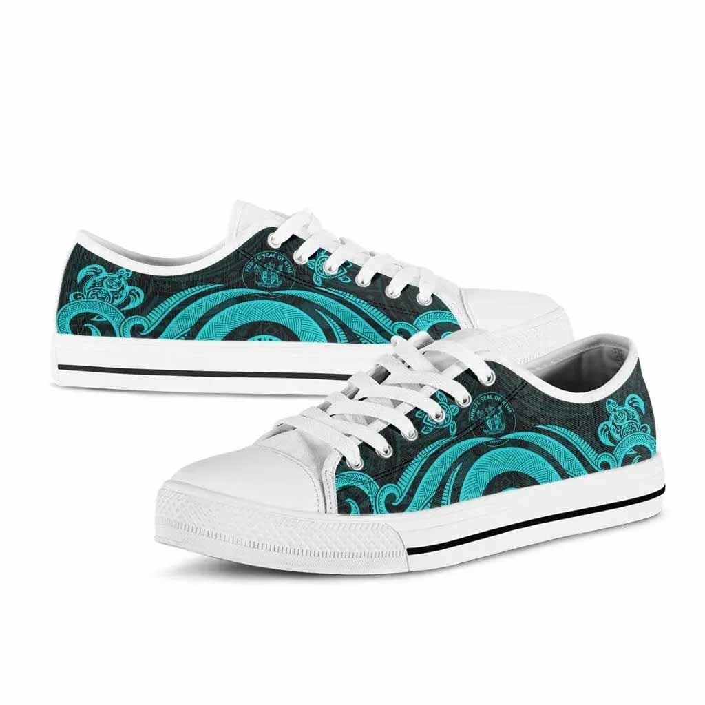 Niue Low Top Canvas Shoes - Turquoise Tentacle Turtle