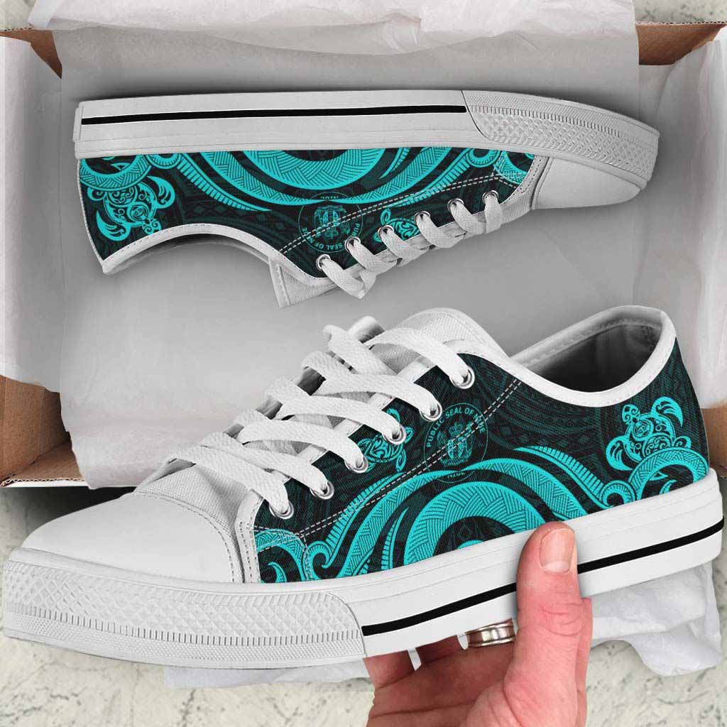 Niue Low Top Canvas Shoes - Turquoise Tentacle Turtle
