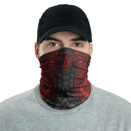 Niue Neck Gaiter - Floral Tattoo Red