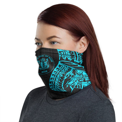 Niue Neck Gaiter - Polynesian Pattern Turquoise