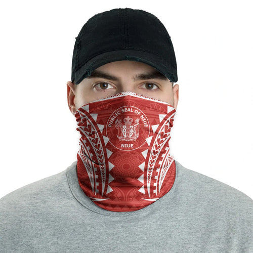 Niue Neck Gaiter - Tribal Pattern Red