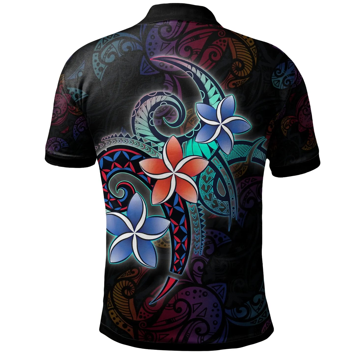 Niue Polo Shirt - Plumeria Flowers Style