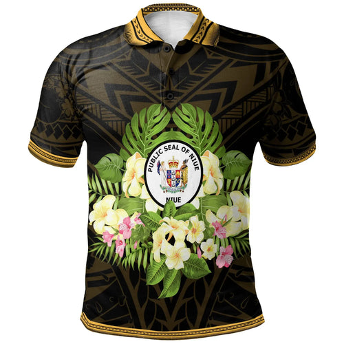 Niue Polo Shirt - Polynesian Gold Patterns Collection