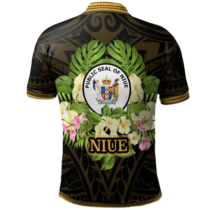 Niue Polo Shirt - Polynesian Gold Patterns Collection