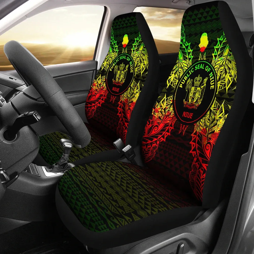 Niue Polynesia Car Seat Cover Map Reggae