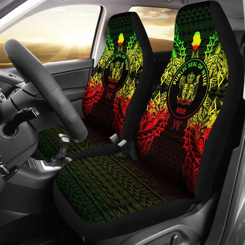 Niue Polynesia Car Seat Cover Map Reggae