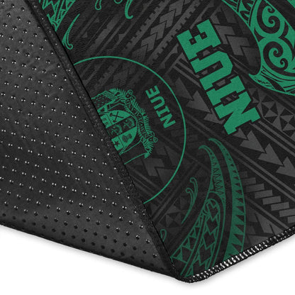 Niue Polynesian Area Rug - Green Tribal Wave