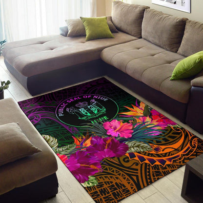 Niue Polynesian Area Rug - Summer Hibiscus