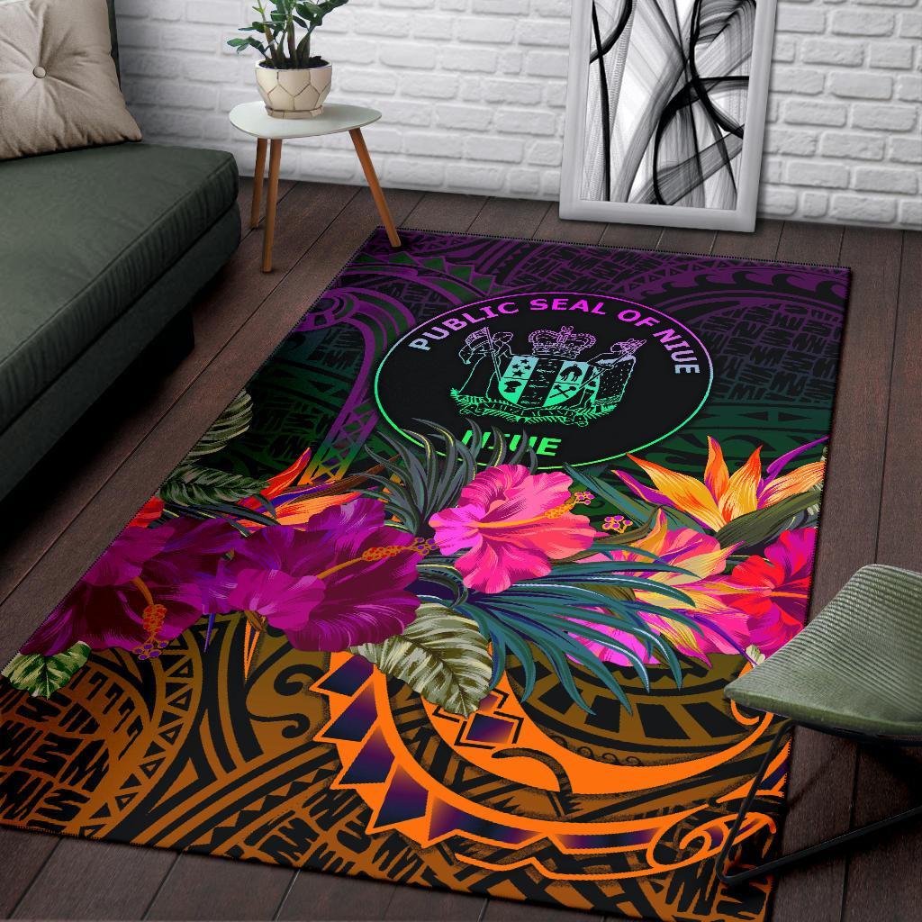 Niue Polynesian Area Rug - Summer Hibiscus