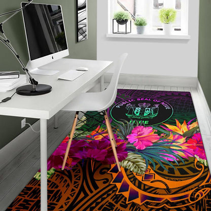 Niue Polynesian Area Rug - Summer Hibiscus