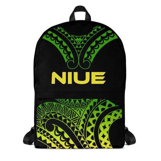 Niue Polynesian Backpack - Reggae Tribal Pattern