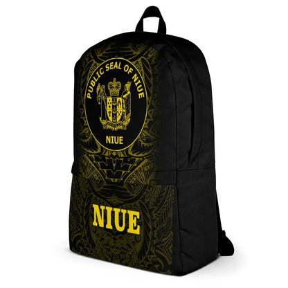 Niue Polynesian Backpack - Yellow Tribal Pattern