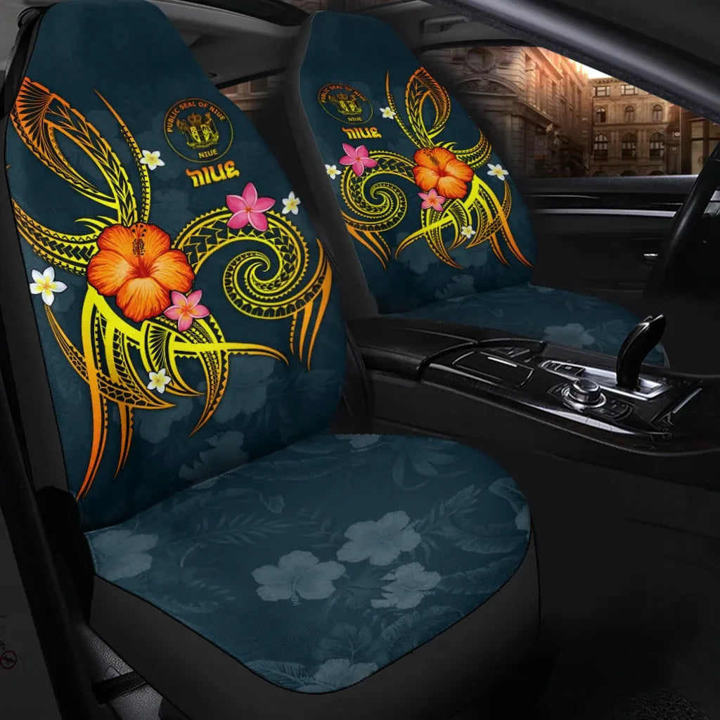 Niue Polynesian Car Seat Covers - Legend of Niue (Blue)
