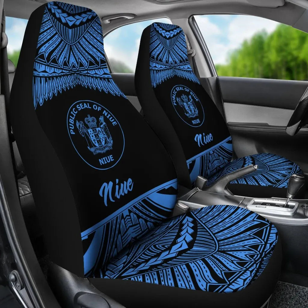 Niue Polynesian Car Seat Covers - Pride Blue Version