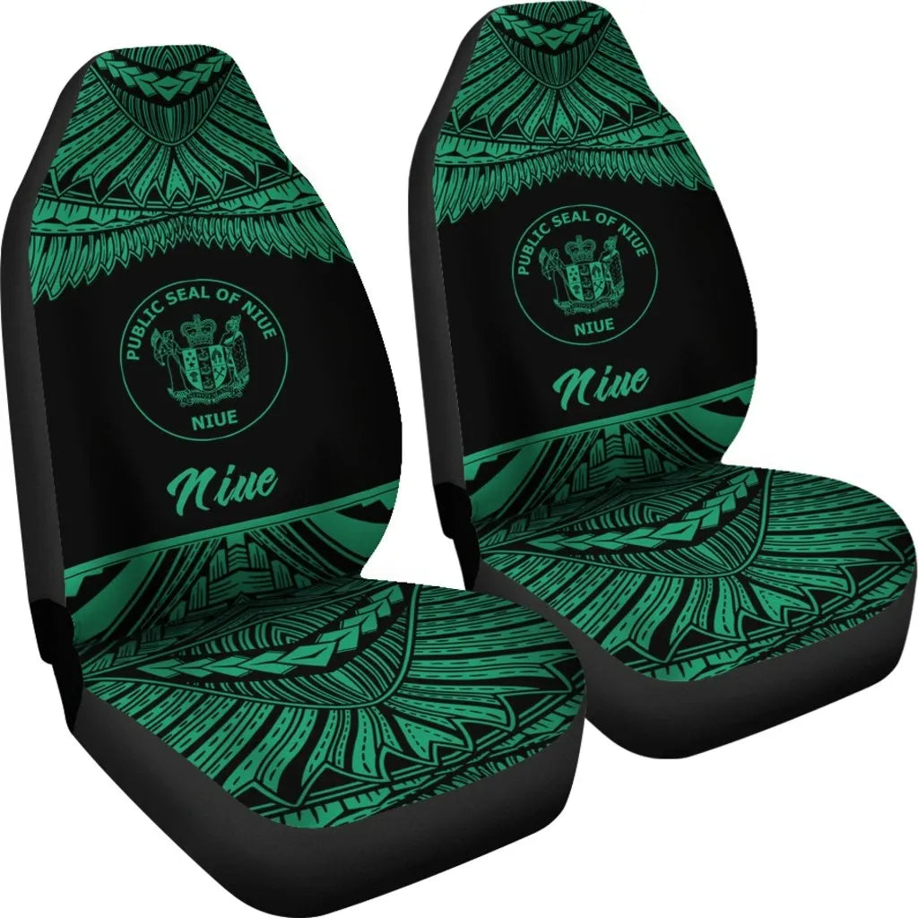 Niue Polynesian Car Seat Covers - Pride Green Version