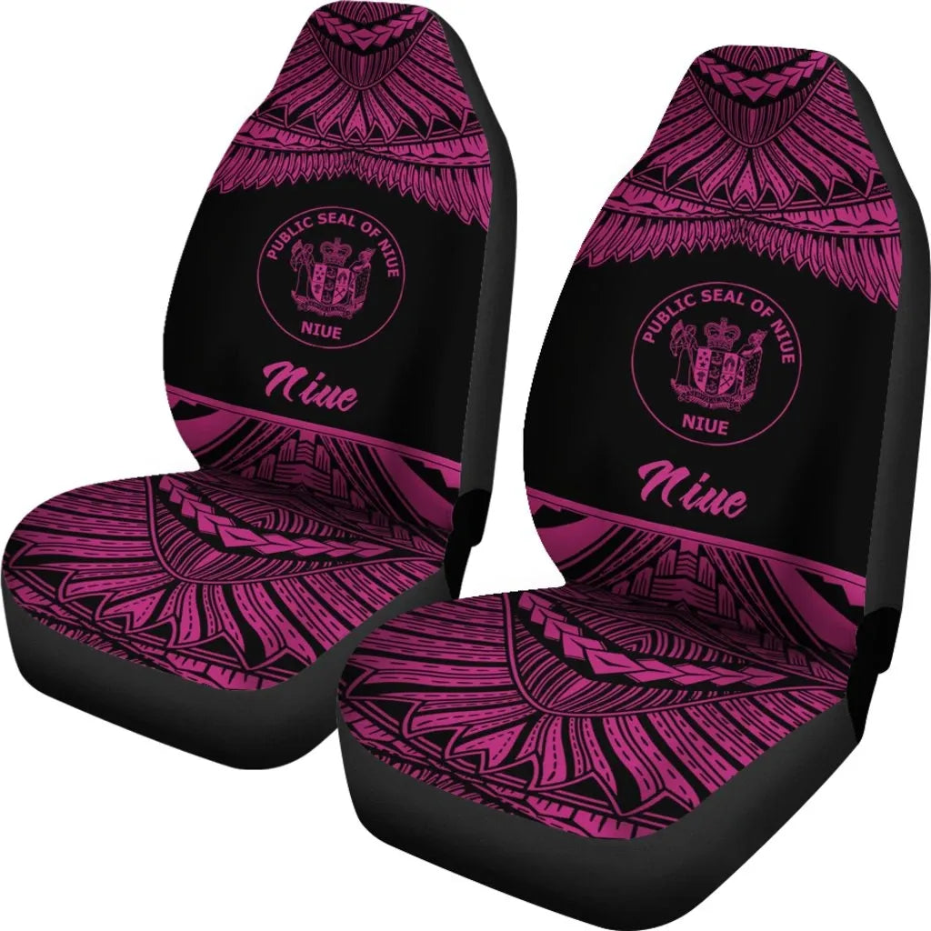 Niue Polynesian Car Seat Covers - Pride Pink Version