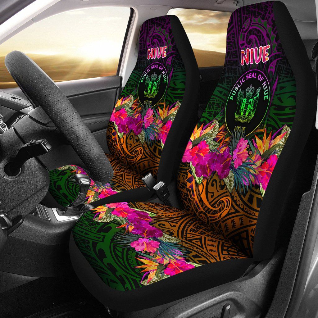 Niue Polynesian Car Seat Covers - Summer Hibiscus