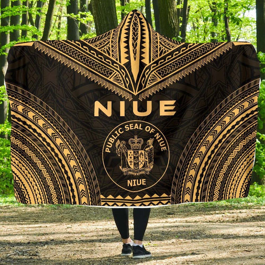 Niue Polynesian Chief Hooded Blanket - Gold Version