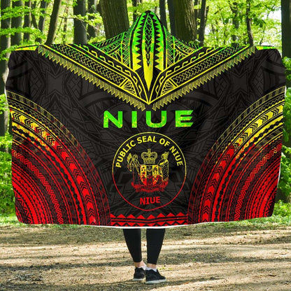 Niue Polynesian Chief Hooded Blanket - Reggae Version