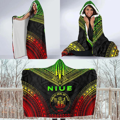Niue Polynesian Chief Hooded Blanket - Reggae Version