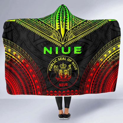 Niue Polynesian Chief Hooded Blanket - Reggae Version