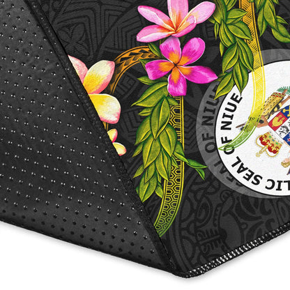 Niue Polynesian Custom Personalised Area Rug - Plumeria Tribal