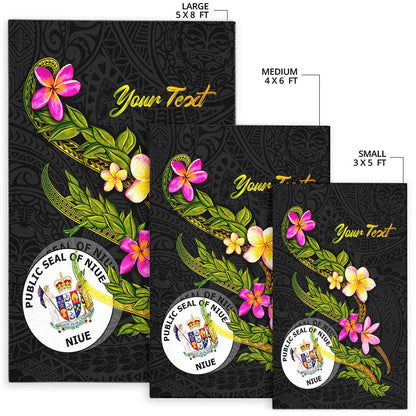 Niue Polynesian Custom Personalised Area Rug - Plumeria Tribal