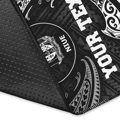 Niue Polynesian Custom Personalised Area Rug - White Tribal Wave