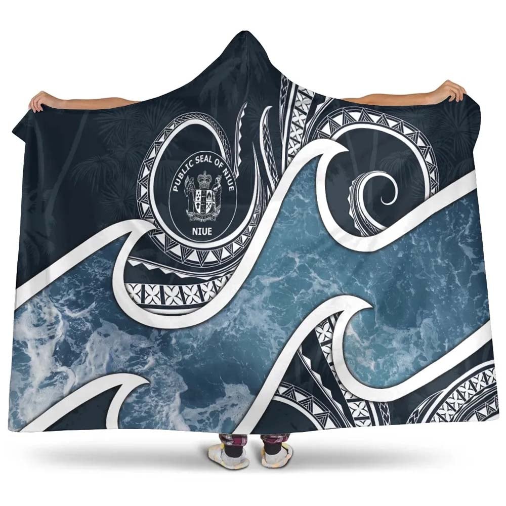 Niue Polynesian Hooded Blanket - Ocean Style