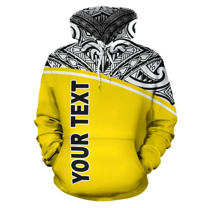 Niue Polynesian Personalised Custom Hoodie Curve Yellow