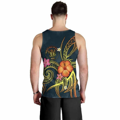 Niue Polynesian Personalised Men Tank Top - Legend of Niue (Blue)