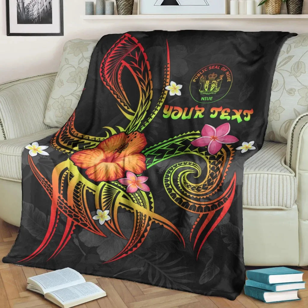 Niue Polynesian Personalised Premium Blanket - Legend of Niue (Reggae)